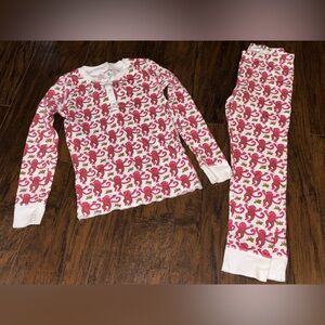 Roller Rabbit Pink and White Monkey Pajama Set Size 8